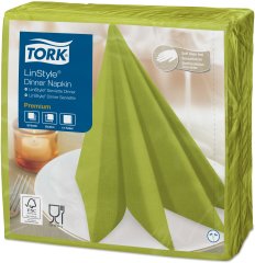 Салфетки бумажные Tork LinStyle Premium - 39 см x 39 см, 50шт, фисташковые