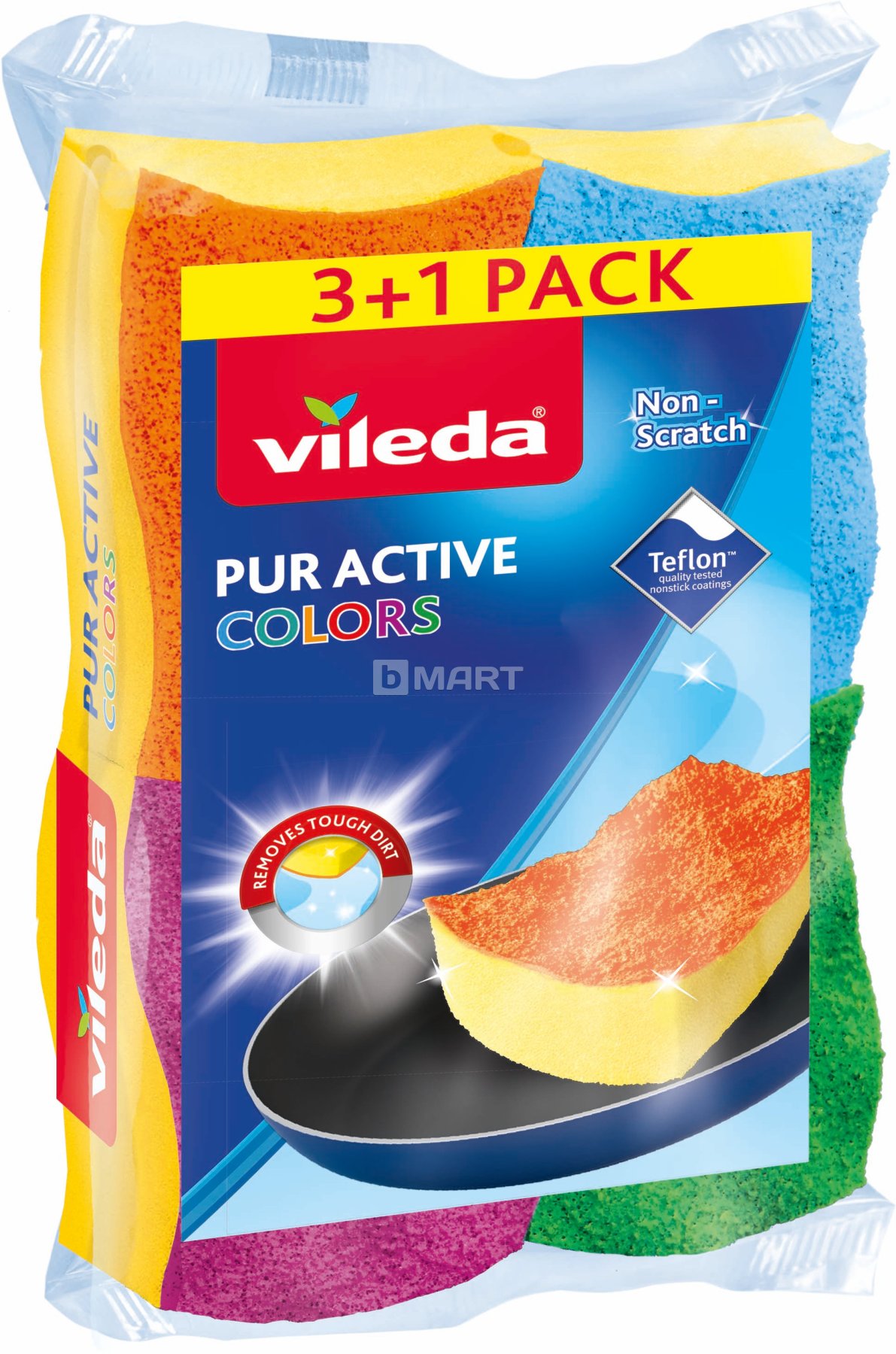 Губка VILEDA PurActive Dish Sponge для тефлона 3+1 шт 75.50 грн