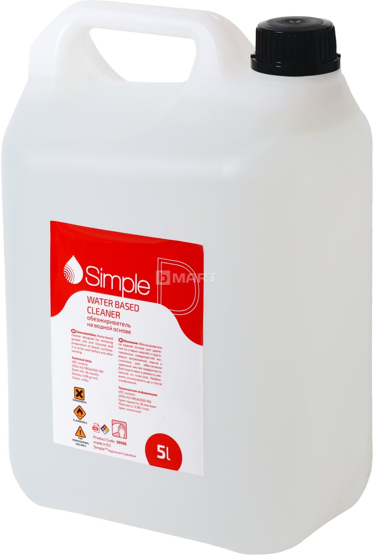 Обезжириватель Simple WATER BASED CLEANER на водной основе 5 л 1 044.23 грн