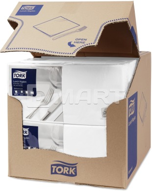 Серветки Tork 33 см x 33 см, 200 шт - білі