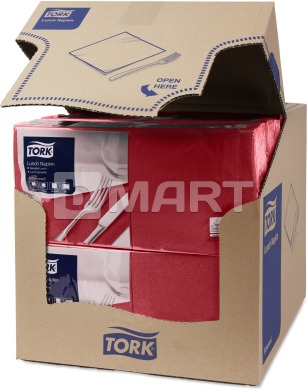 Серветки Tork 33 см x 33 см, 200 шт - бордо
