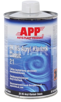 Лак безбарвний акриловий HS Classic APP 2K HS Klarlack 2: 1 1 л
