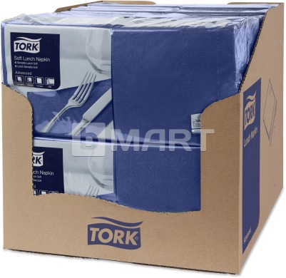 Салфетки Tork 33 см x 33 см, 150 шт - синие