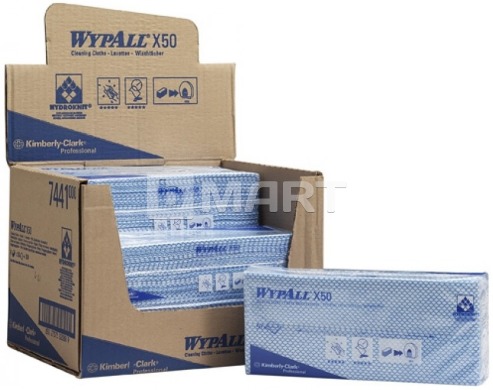 Нетканый материал Wypall X50 42.5 см x 25 см - синий