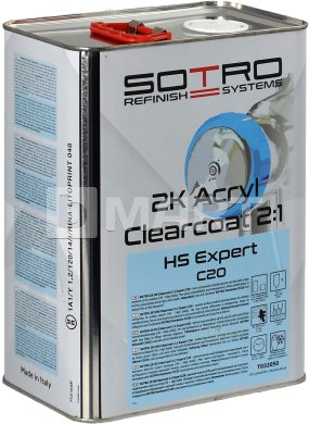 Лак бесцветный SOTRO HS Acryl Clearcoat Expert 2:1 C20 - 5 л