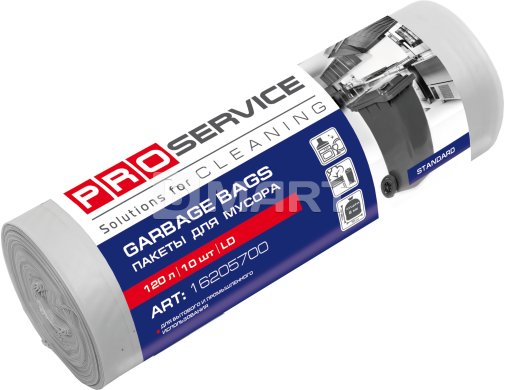 Пакет для мусора PRO service 70 * 110 / 120л 10шт белые