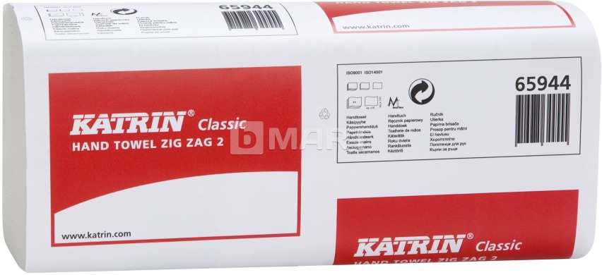 Полотенца KATRIN Classic сложения V 23.2 см x 23 см - белые