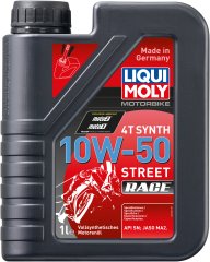 Синтетическое моторное масло для 4-тактных мотоциклов Liqui Moly Motorbike 4T Synth Street Race 10W-50 1л