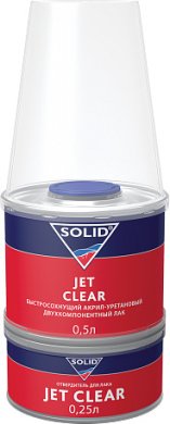 Быстросохнущий двухкомпонентный акрил-уретановый прозрачный лак SOLID JET CLEAR 0.75л