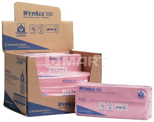 Нетканый материал Wypall X50 42.5 см x 25 см - красный
