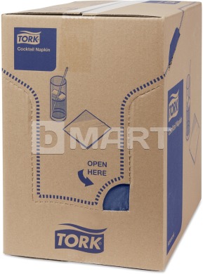Салфетки Tork 24 см x 24 см, 200 шт - синие