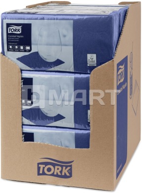 Салфетки Tork 24 см x 24 см, 200 шт - синие
