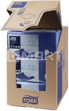 Салфетки Tork 24 см x 24 см, 200 шт - синие
