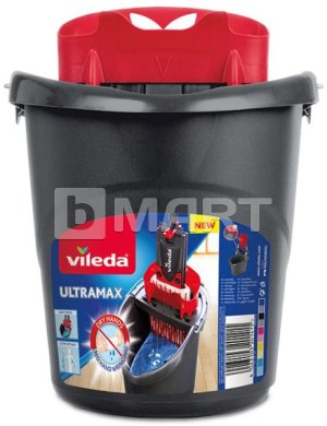 Відро з віджиманням Vileda Ultramax 10 л Сіре