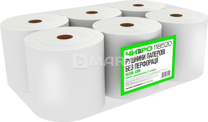 ЧИТАРО Бумажные полотенца в рулоне 2-слойные, 150 м, 20.6 см, плотность 20 г/м², целлюлоза