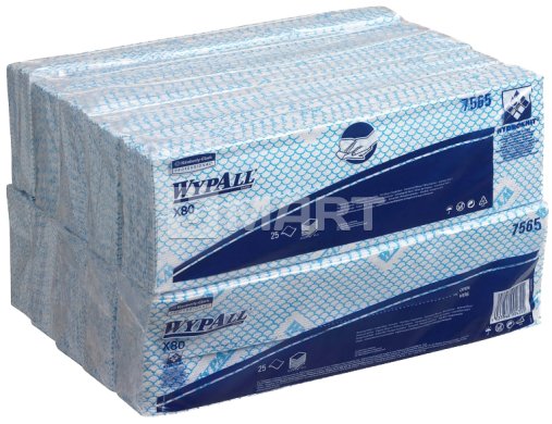Нетканый материал Wypall X80 35 см x 42 см - синий