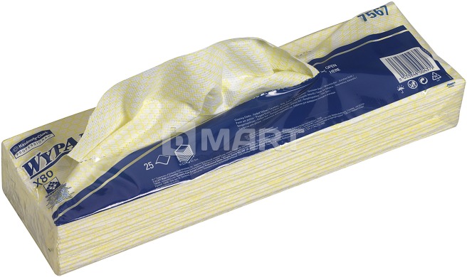 Нетканый материал Wypall X80 34.5 см x 41.5 см - желтый