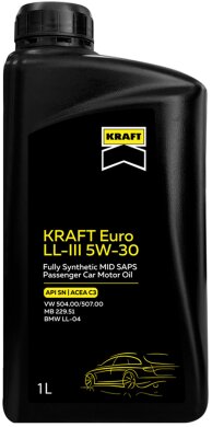 Масло моторное KRAFT Euro LL-III 5W-30, 1л 708133