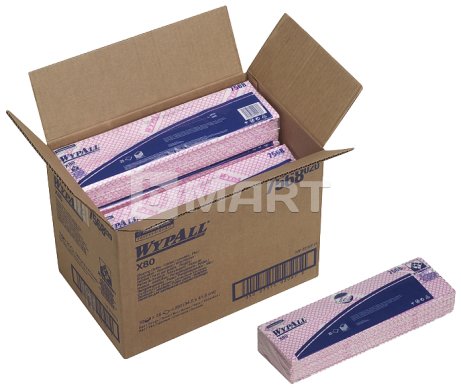 Нетканый материал Wypall X80 34.5 см x 41.5 см - красный