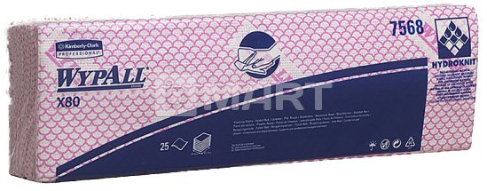 Нетканый материал Wypall X80 34.5 см x 41.5 см - красный