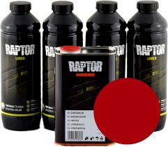 RAPTOR Прочное защитное покрытие красное - 4 л, комплект