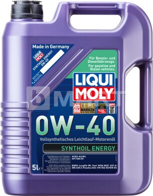Синтетическое моторное масло Liqui Moly Synthoil Energy 0W-40 5л