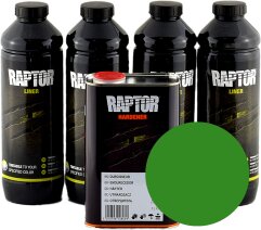 RAPTOR Прочное защитное покрытие зеленое - 4 л, комплект