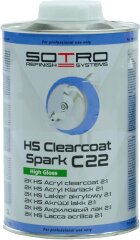 SOTRO HS Acryl Clearcoat Spark C22 двухкомпонентный бесцветный акриловый лак 1 л