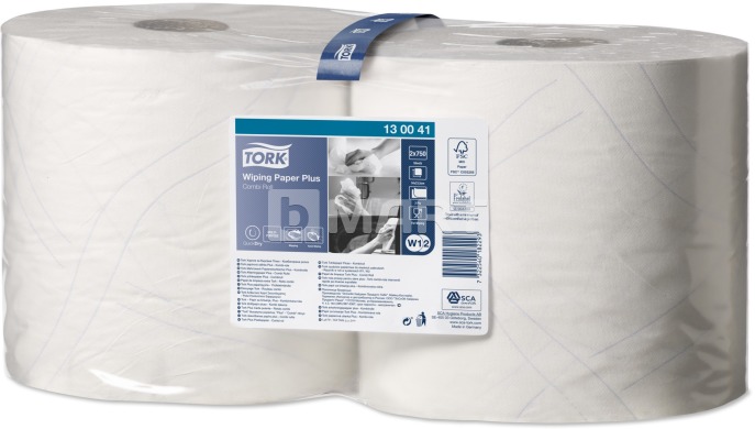 Протирочная бумага Tork 23.5 см x 34.0 см - белая, 255 м