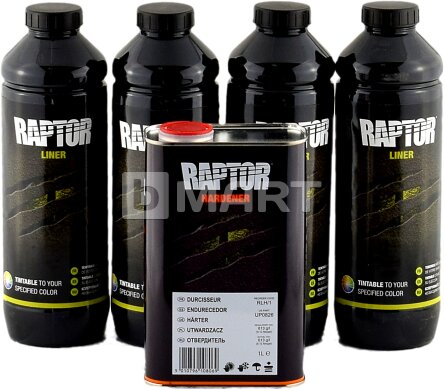 RAPTOR Прочное защитное покрытие хаки - 4 л, комплект
