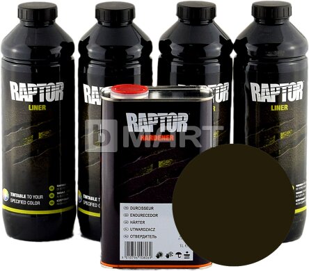 RAPTOR Прочное защитное покрытие хаки - 4 л, комплект