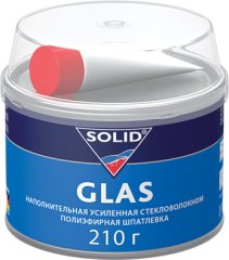 Наполнительная полиэфирная шпатлевка, усиленная стекловолокном SOLID GLAS 0.21кг