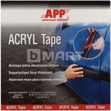 Лента двухсторонняя клеящаяся акриловая APP Acryl Tape 9 мм x 10 м