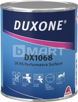 Duxone DX1068 2K HS Высокоэффективный грунт-наполнитель серый 1 л