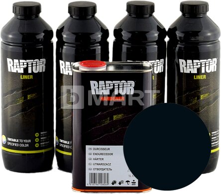 RAPTOR Прочное защитное покрытие темно-зеленое - 4 л, комплект