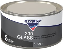 Наполнительная полиэфирная шпатлевка, усиленная стекловолокном SOLID 200 GLASS 1.8кг