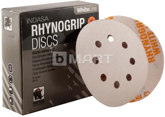 P80 Indasa Rhynogrip White line диск на 8 отверстий 125 мм