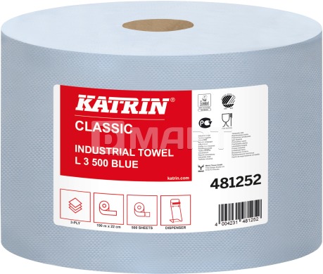 Бумага KATRIN Classic для протирки 190 м x 22 см - синяя