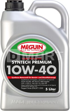Моторное масло MEGOL SYNTECH PREMIUM SAE 10W-40, 5 L 4338