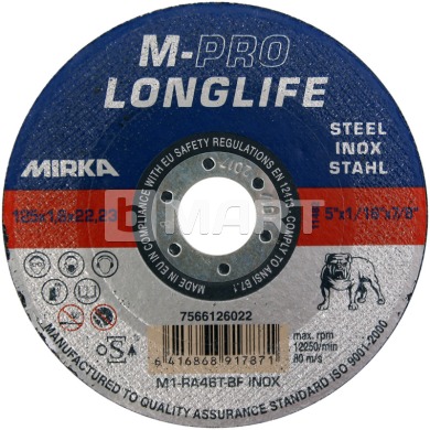 Відрізний диск M-PRO LONGLIFE INOX M1RA46T-BF 125x1.0x22.2mm