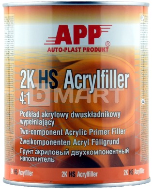 Грунтовка акрилова 2-компонентна APP 2К HS Acryfiller 4: 1 чорна 1 л