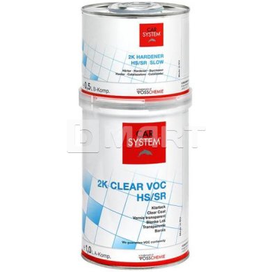 Прозорий лак з високою стійкістю до подряпин 2k Clear VOC Hs/sr A+b комплект - повільний затверджувач 1.5 л Carsystem