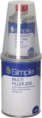Simple MULTI FILLER HS 200 Грунт мультифункциональный HS 200 4:1 серый 1л