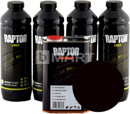 RAPTOR Прочное защитное покрытие коричневое - 4 л, комплект