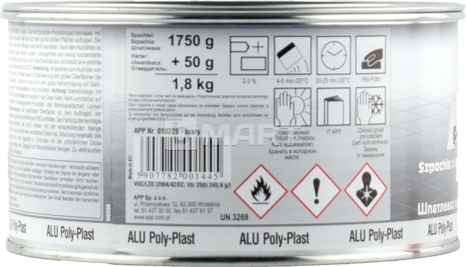 Шпатлевка с алюминиевой пудрой APP ALU POLY-PLAST 1.80 кг
