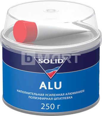 Наполнительная полиэфирная шпатлевка усиленная частичками алюминия SOLID ALU 0.25кг