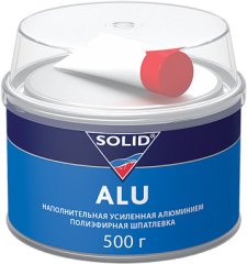 Наполнительная полиэфирная шпатлевка усиленная частичками алюминия SOLID ALU 0.5кг