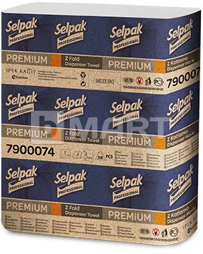Бумажные полотенца листовые Z-укладка Selpak Pro Extra белые