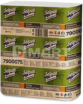 Бумажные полотенца листовые Z-укладка Selpak Pro Essential белые