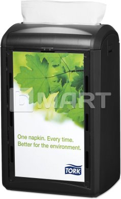 Tork диспенсер для барных салфеток, N4, черный пластик (400 шт, 21.6 см x 16.5 см)